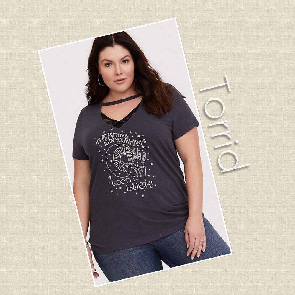 Torrid Grey Slim Choker Tee NWT